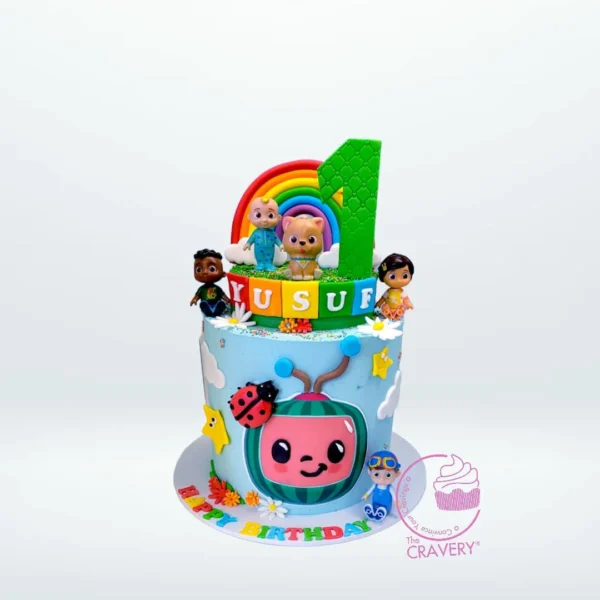 1st Birthday Cocomelon Cake – Colorful and fun cake from best cake shop Birmingham.