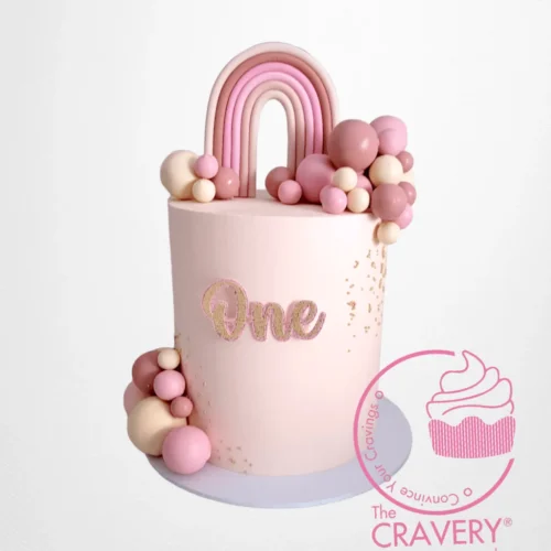 The Cravery's 1st Birthday Rainbow Cake – A colourful and delightful celebration cake from Cravery's cake shop Birmingham.