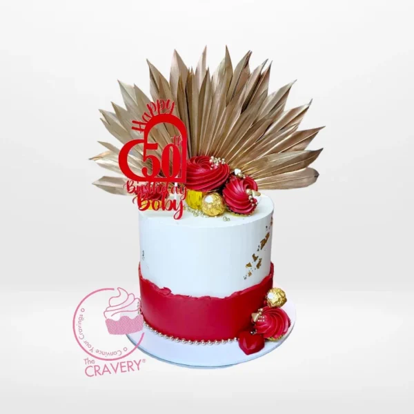 50th Birthday Cake for Him from best bakery Birmingham – A refined and flavorful celebration cake.