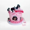 Barbie with Cake by The Cravery, African Barbie themed cake handcrafted at our cake shop in Solihull.