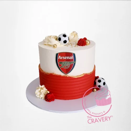 Arsenal Cake from Cravery Cake Walsall. A tribute to the Arsenal Football Club for all football fans.