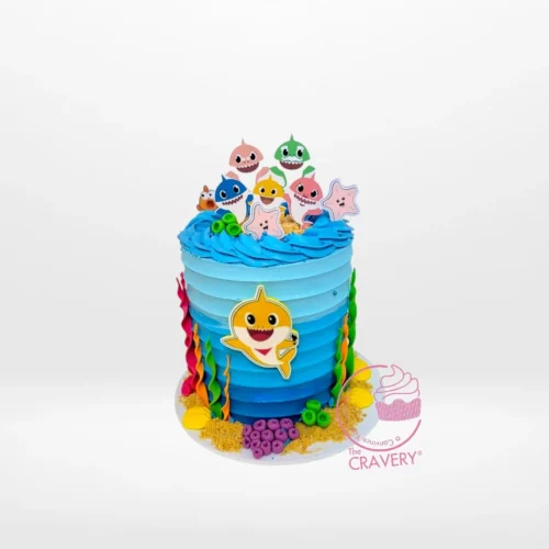 Babyshark Waves Cake from Cravery’s best cake shop Birmingham