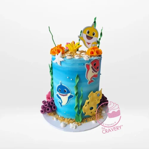 Babysharkcake from our Cake Artist Solihull – A sweet and playful aquatic-themed cake for your event.