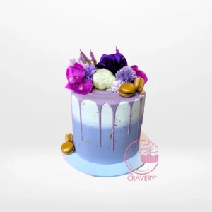 Birthday Cake for Mother – A beautiful birthday cake for mothers, adorned with non-edible flowers, perfect for celebrations in Birmingham.