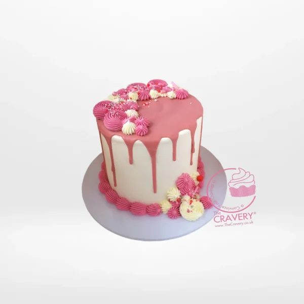 Birthday Cake in Pink from Cravery the Best Bakery Birmingham – A sophisticated cake for any celebration.