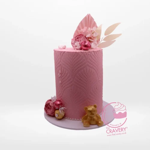 Birthday Cake Pink Colour from Cravery's Cake Shop Birmingham, A delicate and sweet creation for your celebration.