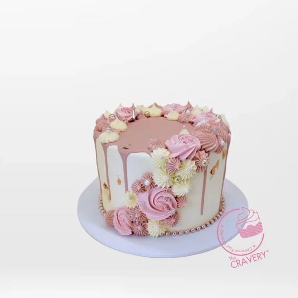 Birthday Rose Gold Cake from Cravery’s cake makers Solihull