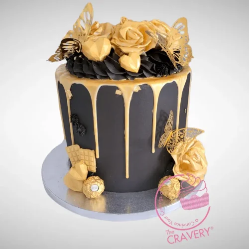 Black and Gold Drip Cake from Cake Shop Birmingham