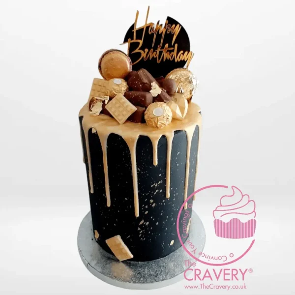 Black & Gold Cake from Cravery’s cake Solihull