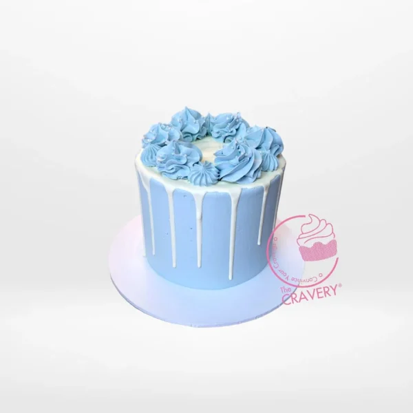 Blue Drip Cake from cake shop Birmingham – A vibrant celebration cake.