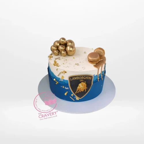 Lamborghini Birthday Cake by The Cravery, handcrafted luxury car-themed cake available at our cake shop in Shirley.