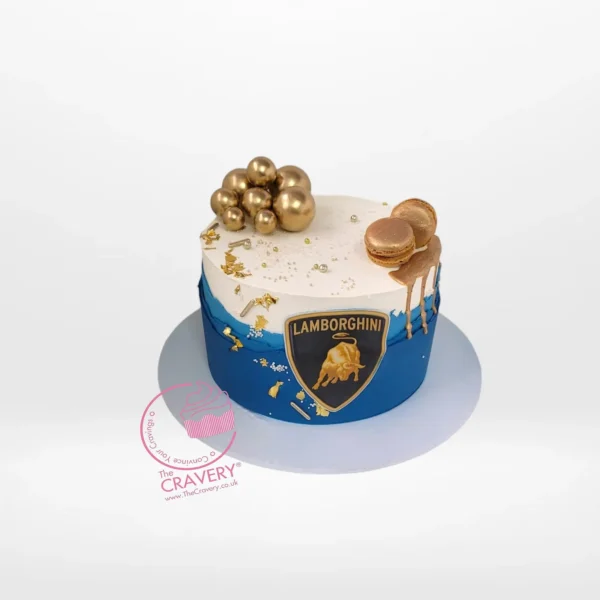 Lamborghini Birthday Cake by The Cravery, handcrafted luxury car-themed cake available at our cake shop in Shirley.