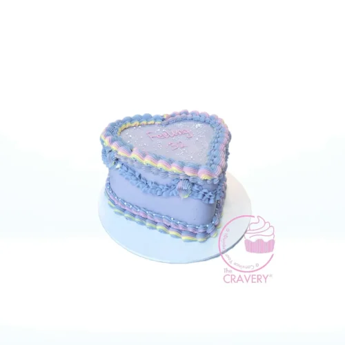 Cake Heart Cake – Romantic pastel lavender cake available at cake makers Birmingham.