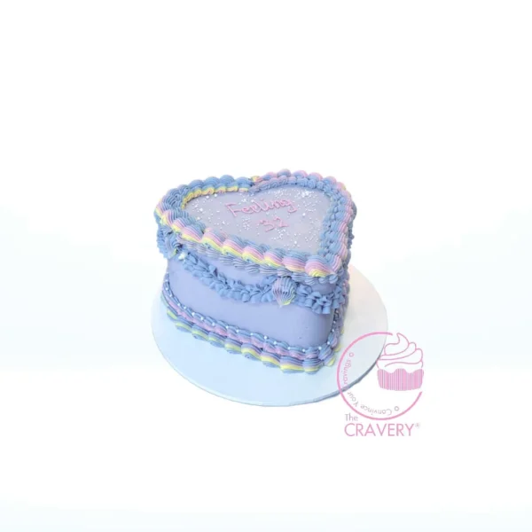 Cake Heart Cake – Romantic pastel lavender cake available at cake makers Birmingham.