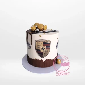 Cake Porche from Cravery's cake makers Birmingham – A luxurious Porsche-inspired cake for automotive enthusiasts.