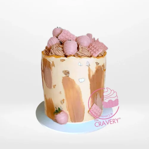 Cake Strawberry Cake by The Cravery, handcrafted fruity celebration cake from our Sutton Coldfield bakery.