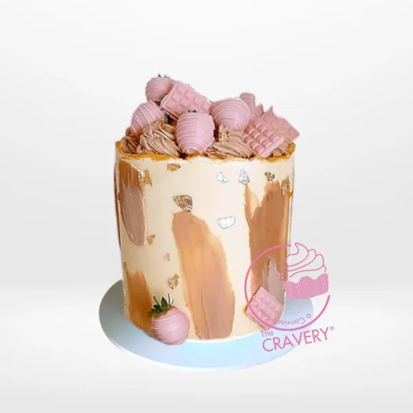 Cake Strawberry Cake by The Cravery, handcrafted fruity celebration cake from our Sutton Coldfield bakery.