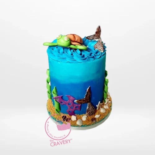 Cake Under the Sea by The Cravery, handcrafted ocean-themed celebration cake from our cake shop in Solihull.