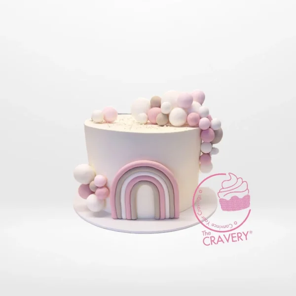 Cake with a Rainbow – Custom rainbow cake available at cake Birmingham.