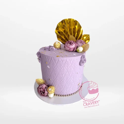 Cake with Stencil from Cravery's Cake Shop Birmingham. A beautifully decorated cake perfect for sophisticated celebrations.