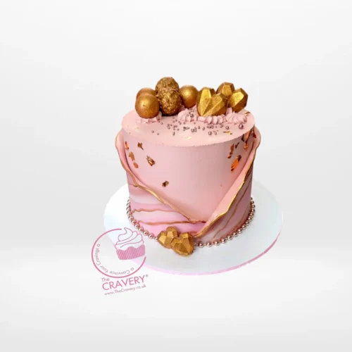 Chocolate Rose Gold Marble Cake from Cravery’s cake shop Birmingham city centre