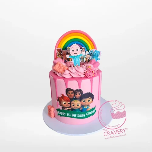 Cocomelon Cake Decoration from Cravery's birthday cake Walsall collections – A fun and vibrant way to celebrate your special occasion.
