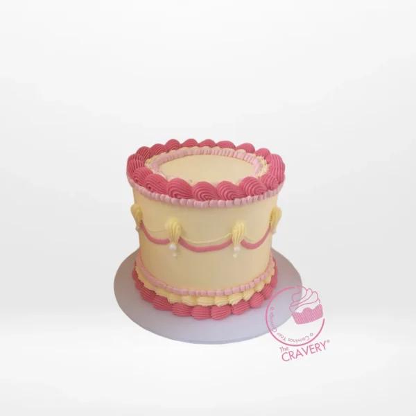 Birthday Cake Retro by The Cravery, handcrafted vintage-style cake, among the best birthday cakes in Birmingham.