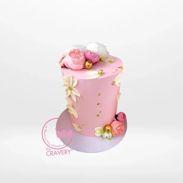 Bday Cake for Women by The Cravery, elegant floral birthday cake handcrafted in Birmingham.