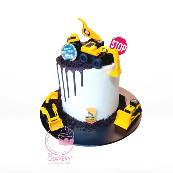 Digger Birthday Cake – A fun construction-themed cake with edible diggers and toy vehicles, ideal for birthdays in Birmingham.