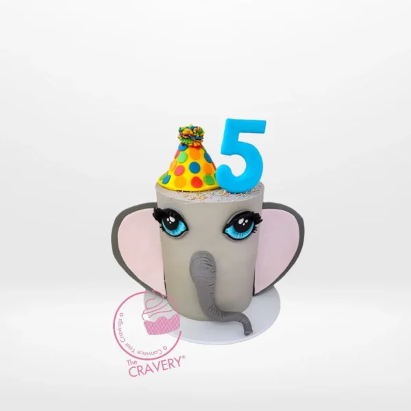 Elephant Cake – A whimsical elephant-themed cake, perfect for baby showers and birthdays in Solihull.