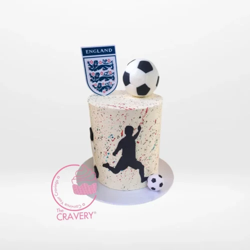 England Cake – A football-themed cake featuring the Three Lions emblem, perfect for football celebrations in Birmingham.