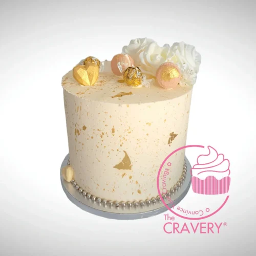 Elegant Fancy Cake from The Cravery cake shop in Birmingham with delicate floral decorations and luxurious design.