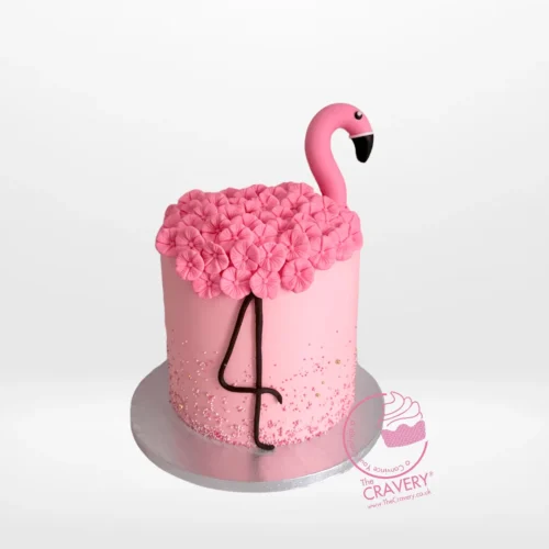 Flamingo on a Cake – Tropical-themed cake from Cravery's cake makers Solihull.