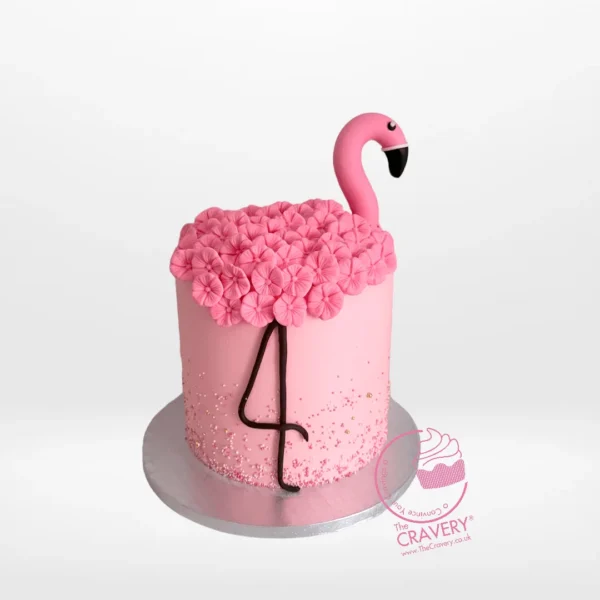 Flamingo on a Cake – Tropical-themed cake from Cravery's cake makers Solihull.