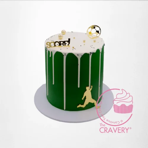 Football Cake from Cravery's Cake Delivery Birmingham Service, the perfect cake for football fans and enthusiasts.