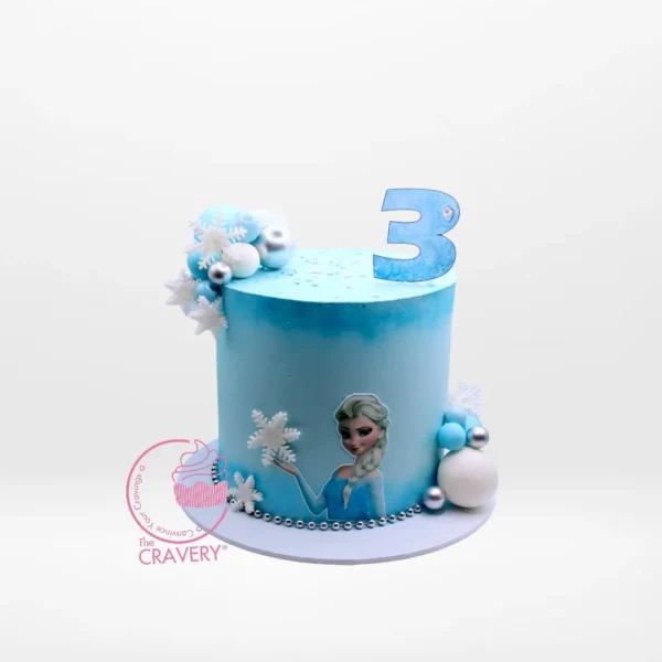 Frozen Elsa Cake from Cravery's birthday cakes delivered Birmingham range – A delightful Disney-inspired creation perfect for Frozen fans.