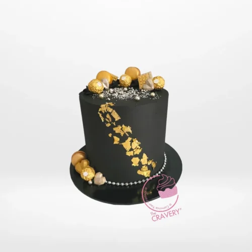 Gold and Black Cakes from Cravery Birthday Cakes Birmingham