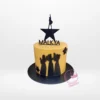 Hamilton Cake by The Cravery, elegant gold and black musical-themed design, available for cakes delivered in Birmingham.