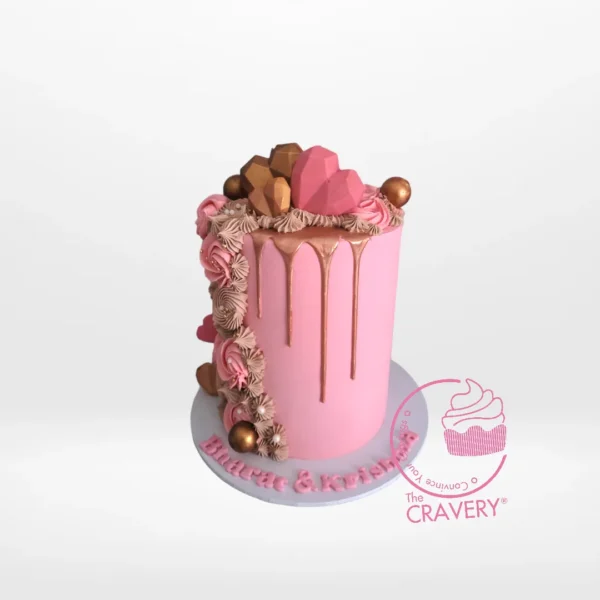 Elegant Happy Anniversary Cake with custom message, cake shop Walsall