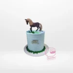 Horse on Cake – A beautifully detailed horse sculpted from fondant for horse lovers in Birmingham.