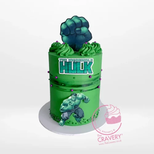 Hulk Cake from Cravery's Cake Shop Solihull. A powerful treat for your superhero celebration.
