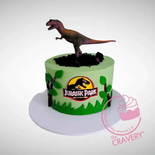 Jurassic Cake from Cravery's Cake Shop Birmingham. A dinosaur-inspired cake for the ultimate prehistoric celebration.