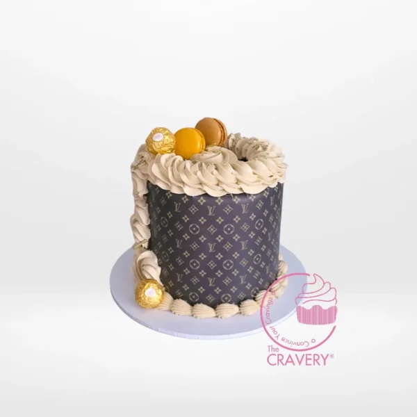 LV Cake from Cravery cake Birmingham – A luxurious and elegant birthday or celebration treat.