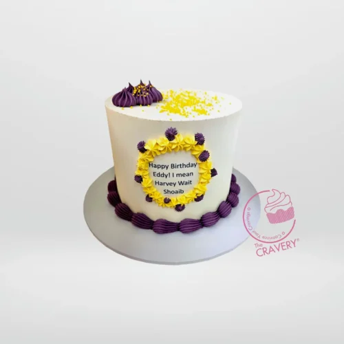 Happy Birthday on Cake by The Cravery, elegant birthday cake design available in Solihull.