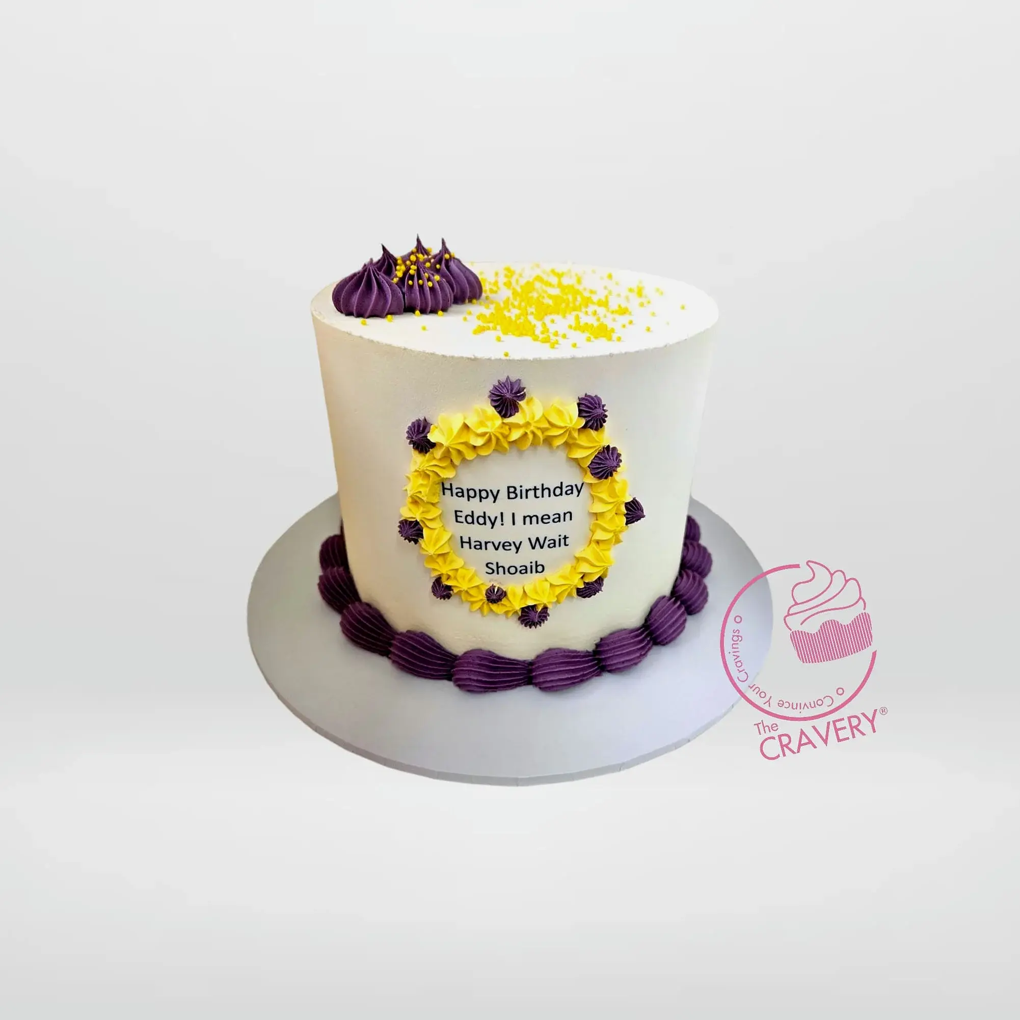 Happy Birthday on Cake by The Cravery, elegant birthday cake design available in Solihull.