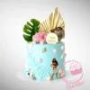 Moana Birthday Cake featuring tropical island details handcrafted at The Cravery, cake shop Soho Road Birmingham.
