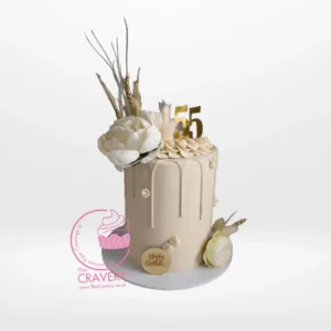 Minimalist Nude Cake handcrafted by The Cravery, elegant three-layer design with subtle buttercream finish, wedding cakes Birmingham.