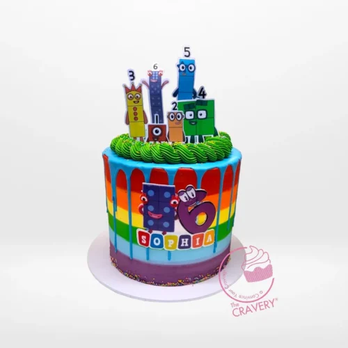 Number Blocks Cake – A fun and educational cake featuring number blocks, perfect for celebrations in Birmingham.