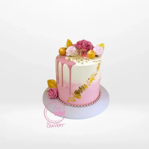 Ombre Pink Cake with elegant layered pink hues, birthday cake delivery in Birmingham