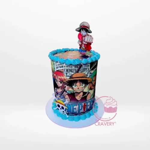 One Piece Cake – A vibrant cake featuring iconic characters from One Piece, perfect for anime-themed celebrations in Birmingham.